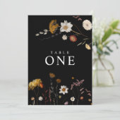 ブラック ワイルドフラワー テーブル ナンバー カード (スタンド正面)