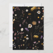 ブラック ワイルドフラワー テーブル ナンバー カード (裏面)