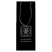 ブラック ワイン ギフト バッグ | カスタム コーポレート ロゴ デザイン ワインギフトバッグ (裏面)