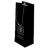 ブラック ワイン ギフト バッグ | カスタム コーポレート ロゴ デザイン ワインギフトバッグ (裏面アングル)