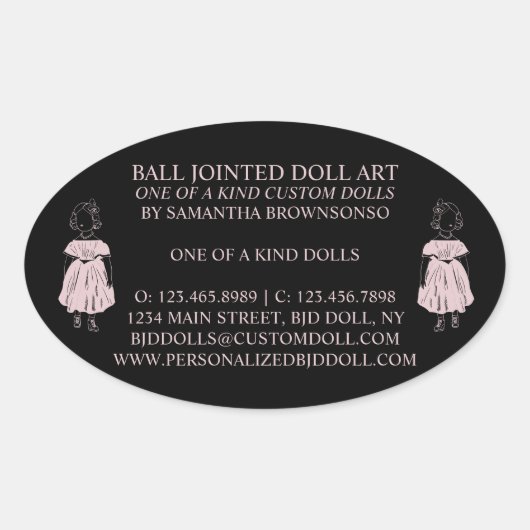 ブラック・ワンのファヒオン人形コレクター 楕円形シール (正面)