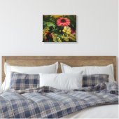 ブラック・ヴィネット・キャンバスに楽しいフラワーガーデン キャンバスプリント (インサイチュ (寝室))