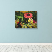 ブラック・ヴィネット・キャンバスに楽しいフラワーガーデン キャンバスプリント (インサイチュ (ウッドフロア))