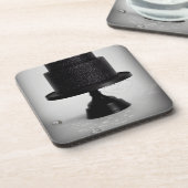 ブラック ヴィンテージ ウェディング ケーキ & スタンド コースター (左側)