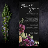 ブラック ヴィンテージ フラワー ウェディング サンクス プレイスクカード メニュー
