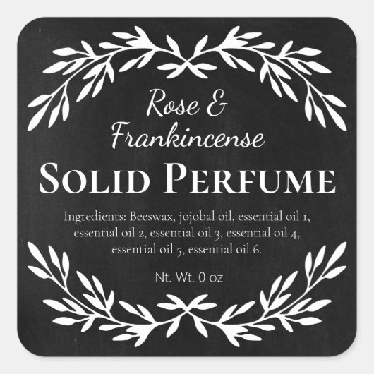 ブラック·ヴィンテージ·ホームメー無地のド·フレーム·ラベル スクエアシール (正面)