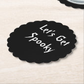 ブラック&不気味ホワイトハローウィンパーティ紙コースター ペーパーコースター (アングル)