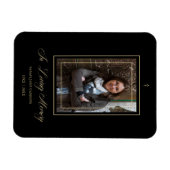 ブラック&伝統的ゴールデンエレガントフォト葬儀 マグネット (横)