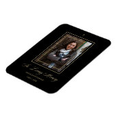 ブラック&伝統的ゴールデンエレガントフォト葬儀 マグネット (左側)