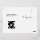 ブラック |写真エレガント日付のバラ金ゴールドを保存 箔招待状ポストカード (裏面)