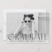 ブラック |写真シンプルモダンの卒業 案内状 (正面)