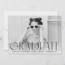 ブラック |写真シンプルモダンの卒業 案内状