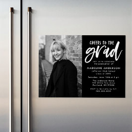 ブラック |卒業式応援会 マグネット招待状