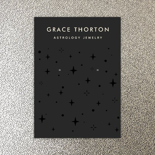ブラック〔占星術の〕十二宮図シアルスターイヤリングジュエリーブシン 名刺