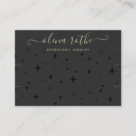 ブラック〔占星術の〕十二宮図シアルスターネックレスブレスレット 名刺 (正面)