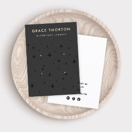 ブラック〔占星術の〕十二宮図天星4ホールイヤリング 名刺