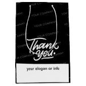 ブラック |名前をカスタムする業ありがとうございました ミディアムペーパーバッグ (正面)