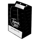 ブラック |名前をカスタムする業ありがとうございました ミディアムペーパーバッグ (裏面アングル)