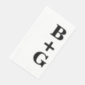 ブラック 大きな モダン ウェディングイニシャル | 白 (コーナー)