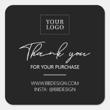 ブラック | 小規模事業 お礼 パッケージ ステッカー