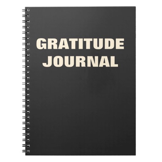 ブラック・感謝ジャーナルやる気を起こさせる引用文 ノートブック (正面)