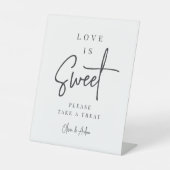 ブラック |手書きスクリプト結婚のデザートテーブル 台座サイン (正面)