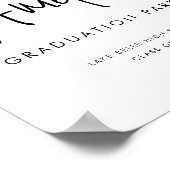 ブラック・手書き卒業パーティーへようこそ ポスター (角)