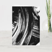 ブラック |抽象芸術ブラシストローク写真の卒業 サンキューカード (裏面)