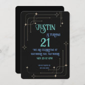 ブラック＆ 招待状 (正面/裏面)