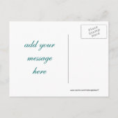 ブラック&救ティール（緑がかった色）の招待状カスタマイズ 案内ポストカード (裏面)