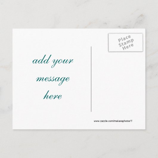 ブラック&救ティール（緑がかった色）の招待状カスタマイズ 案内ポストカード (裏面)