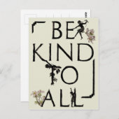 ブラック・文字と全ての妖精の引用文に親切である ポストカード (正面/裏面)