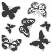 ブラック（昆虫）オオカバマダラ、モナークバタフライステッカー シール (正面)