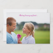 ブラック&明るい赤紫色ガーベラデイジー結婚式招待状 招待状 (裏面)