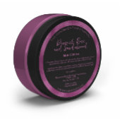 ブラック&明るい赤紫色化粧品の瓶ラベルw成分 ラウンドシール