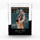 ブラック | 父のモダン日のギフト写真コラージュ フォトブロック (正面)