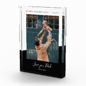 ブラック | 父のモダン日のギフト写真コラージュ フォトブロック (右)