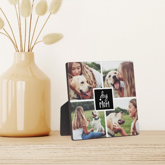 ブラック |犬の母の写真コラージュ フォトプラーク