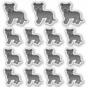 ブラック（犬）スタッフォードブルテリアキュートな漫画の犬 シール (正面)