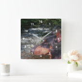 ブラック（犬）ドーベルマン・ピンシェルドッグアンドストリーム スクエア壁時計 (ホーム)