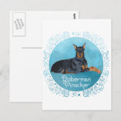 ブラック（犬）ドーベルマン・ピンシェル ポストカード (正面/裏面)