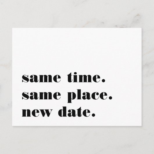 ブラック | 現代の結婚延期発表 案内ポストカード (正面)