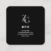 ブラック |白いテクスチャソーシャルメディアQRコード スクエア名刺 (裏面)