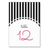 ブラック |白ストライプ色のパタ結婚ーン テーブルナンバー (裏面)