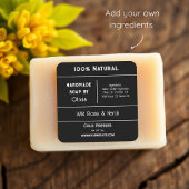 ブラック |石けん原料製品ラベル スクエアシール