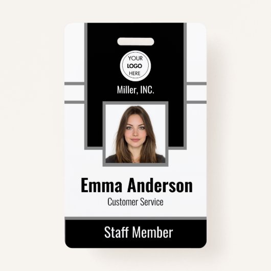 ブラック |社員の写真ID会社のセキュリティ バッジ (正面)