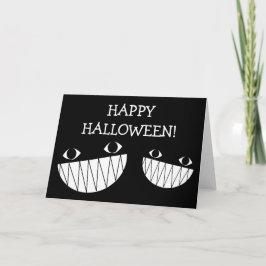 ブラック、笑顔、ハロウィーン折り畳みグリーティングカード カード