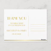 ブラック・素晴らしギャツビー結婚の感謝はがき ポストカード (裏面)