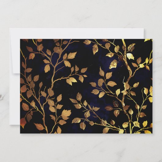 ブラック&素晴らし金ゴールド21stサプライズ誕生日パーティー 招待状 (裏面)