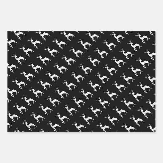 ブラック&素朴金ゴールドクリスマストナディアエバーグリーン ラッピングペーパーシート (正面3)